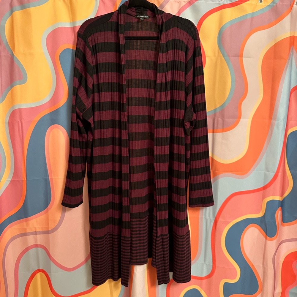 Lane Bryant Long Striped Cardigan 26/28
